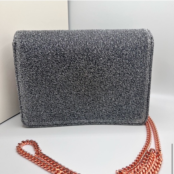 NWOT Ted Baker London Jeminna Velvet Bow Evening Bag Metallic Clutch Crossbody - Picture 6 of 14